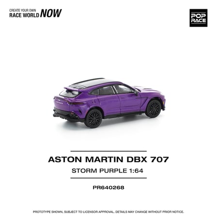Pop Race Aston Martin DBX 707 Storm Purple 1:64 Diecast Model Araba PR640268