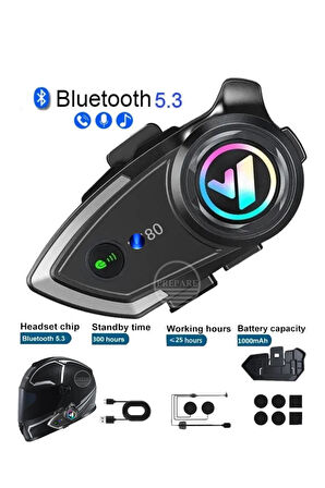 Kask Bluetooth Kulaklık PR80 Bluetooth Motosiklet Kulaklık 5.3 Motosiklet Kulaklık