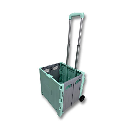 Portakap 2 Tekerlekli, Yeşil, 32L Standart Boy, Sabit Tutacaklı Alışveriş Arabası