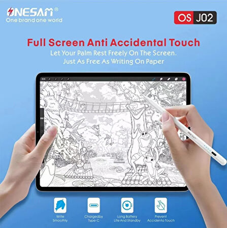 Universal Onesam J02 Yazı Çizim Stylus Tablet Kalemi Android + İOS Uyumlu  