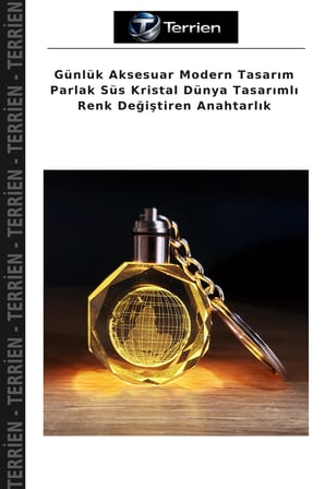 Günlük Aksesuar Modern Tasarım Parlak Süs Kristal Dünya Tasarımlı Renk Değiştiren Anahtarlık