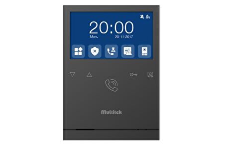 Multitek IP İnterkom Linux LIM-43 Kolay Kullanımlı 4.3" Ekran Daire Monitörü Siyah Kasa 9G 06 05 000