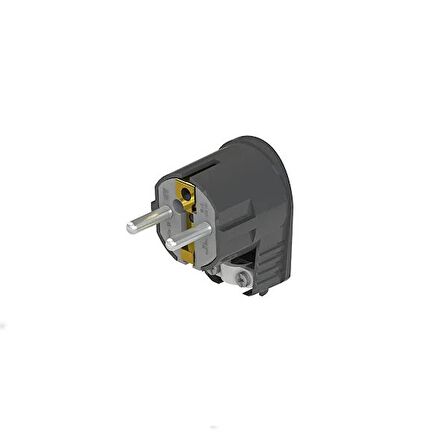 Nead 1x16A L Tipi Topraklı Monofaze Erkek Fiş Siyah