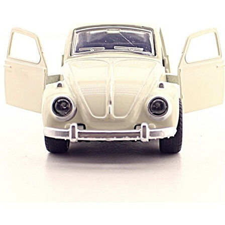 Kişiye Özel Beyaz Metal Vosvos Çek Bırak Oyuncak Araba Büyük Boy Uzun Model Beyaz