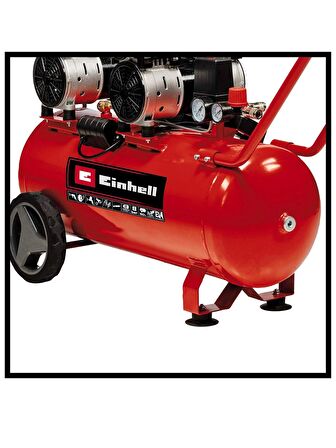  Einhell TE-AC 50 Silent, Sessiz Yağsız Hava Kompresörü 50 Litre 5 Lİ Havalı Set 