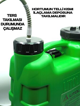 Anadolu Strong Litolan Tek Akülü Çok Fonksiyonlu 16 Litre Akülü İlaçlama Ve Yıkama Makinesi