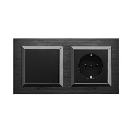 Ovivo Quantum Siyah 2'li Set Anahtar ve Topraklı Priz Set