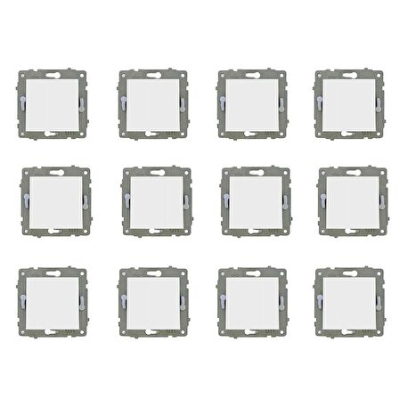 Ovivo Grano Beyaz Anahtar 12'li Paket Çerçevesiz (Mekanizma)