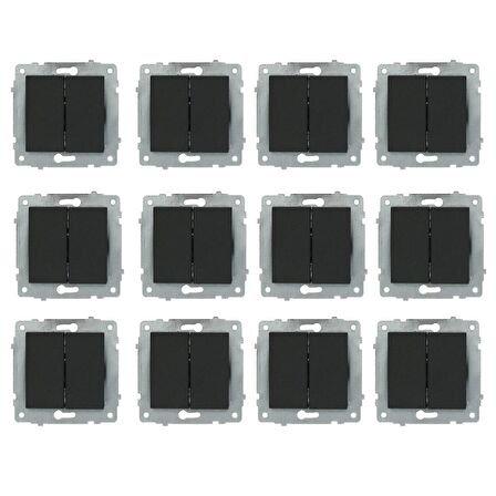 Ovivo Grano Siyah Komütatör 12'li Paket Çerçevesiz  (Mekanizma)