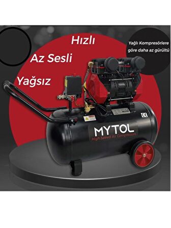 ROWERMAX MYTOL 50 LT 1,5 HP YÜKSEK HIZLI SESSİZ YAĞSIZ HAVA KOMPRESÖRÜ 5'Lİ HAVALI SET