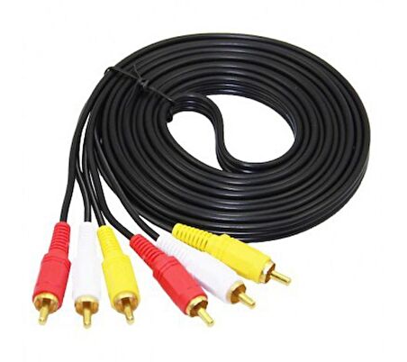 6 Metre Hazır CCTV AV Gold Kablo 3RCA 3 RCA Erkek Ses Video Power