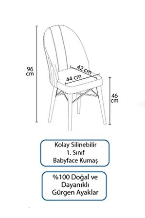 Comfy Lotus Sandalye , 1.sınıf Babyface Kumaş, Mutfak Sandalyesi 6 Adet Krem Sandalye