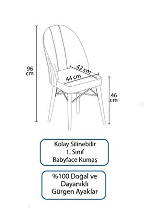 Comfy Ay Sandalye , 1.sınıf Babyface Kumaş, Mutfak Sandalyesi 1 Adet Gri Sandalye