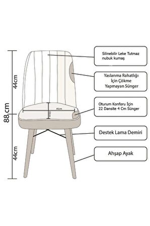 Comfy Sandalye , 1.sınıf Babyface Kumaş, Mutfak Sandalyesi 1 Adet Antrasit Sandalye