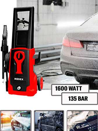 Germany Style RDX 135 Bar Yüksek Basınçlı Araç Yıkama + 150 Psi Çift Pistonlu Kompresör Lastik Şişir