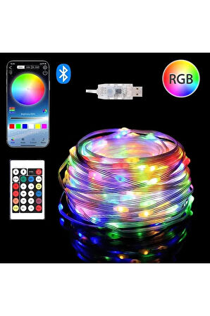 10 Metre Rgb Ses Kontrollü Kumandalı Telefon Kontrollü Kayar Magic Led Müzik Rgb Şerit Su Geçirmez