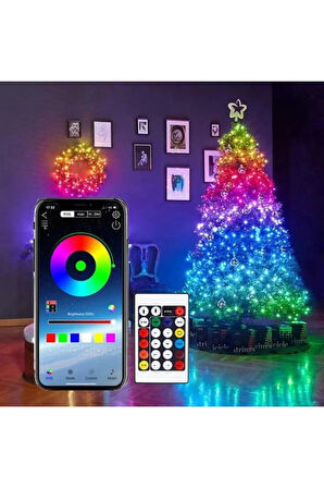 10 Metre Rgb Ses Kontrollü Kumandalı Telefon Kontrollü Kayar Magic Led Müzik Rgb Şerit Su Geçirmez