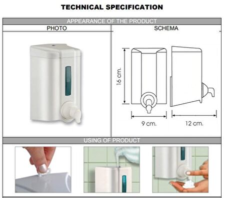 Vialli F2 Hazneli Köpük Dispenseri 500 Ml Beyaz