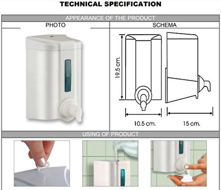 Vialli F4 Hazneli Köpük Dispenseri 1000 Ml Beyaz