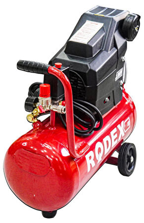 Rodex 50 Litre Hava Kompresörü 5 Parça Havalı Setli Yağlı Sistem 8 Bar Basınç Ayarlı Germany Style