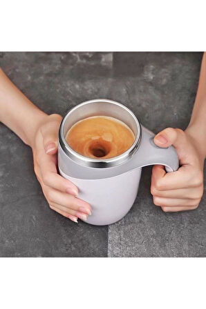 Yeni Nesil Kendi Kendini Karıştıran Kahve Fincanı Self Stirring Mug Mikser Kupa Termos Bardak 380 Ml