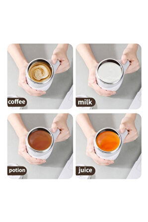 Yeni Nesil Kendi Kendini Karıştıran Kahve Fincanı Self Stirring Mug Mikser Kupa Termos Bardak 380 Ml