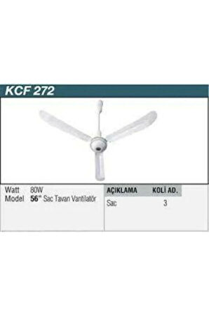 KCF272 80W 3 Kanatlı Saç Tavan Vantilatörü Pervane