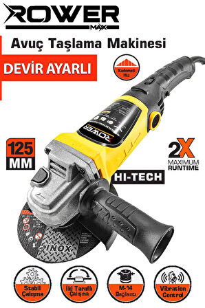 Rowemax Alman Stark 99965VFX 115 Mm Devir Ayarlı Spiral Avuç İçi Kesme Ve Taşlama Makinesi