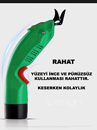 Rowermax Alman 248VFX Şarjlı Çelik Dişli Çift Akülü Kumaş Kesme Deri Kağıt Kesme Makası Çok Amaçlı M