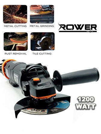 ROWERMAX BL-3800 Alman Pro-X 125 Mm Demir Metal Kesme Avuç İçi Taşlama Makinesi