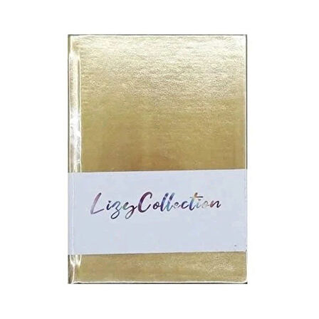 Lizy Ayna Kapak Defter 17x24 168 Yaprak KARELİ ALTIN