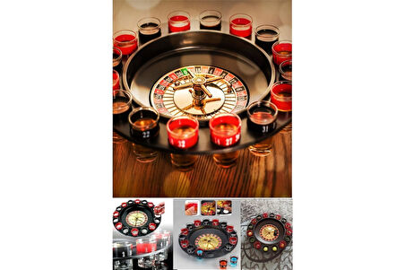 Cezalı Drinking Shot Bardaklı Oyun Seti Rus Ruleti Drinking Roulette Oyunu Shot Bardaklı