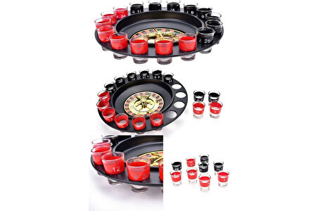 Cezalı Drinking Shot Bardaklı Oyun Seti Rus Ruleti Drinking Roulette Oyunu Shot Bardaklı