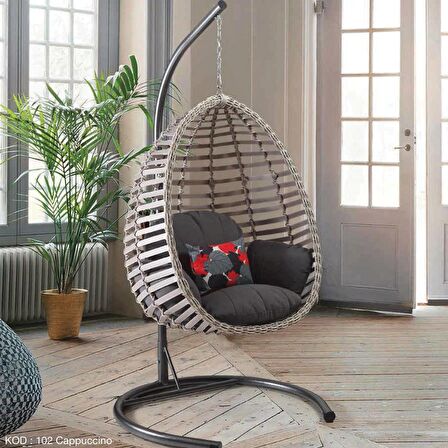 Capri Swing Gümbet Tekli Rattan Bahçe Balkon Salıncağı