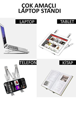 Telefon Notebook Laptop Macbook Yükseltici Stand Ayarlanabilir 1.Sınıf Paslanmaz Aleminyum Alışım