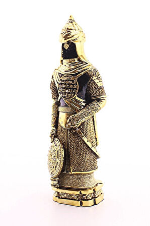 Gold Biblo 3 Boyutlu Zırhlı Cevşen Ayetli Asker Küçük Boy Polyester Üzerine Metal Kaplama Biblo 24Cm