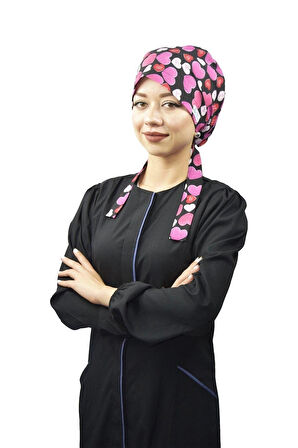 Tesettür Pembe Kalpler Doktor Hemşire Hastane Aşçı Tesettür Cerrahi Bone