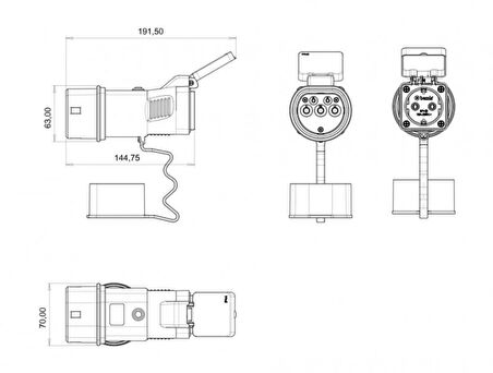 Bemis V2L Tek Çıkışlı Adaptör Mg/Byd Marka Araçlara Uygundur