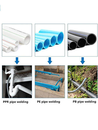 Germany Style Su Tesisatı Plastik Boru Kaynak Makinesi Kademe Ayarlı Çantalı Makaslı Set