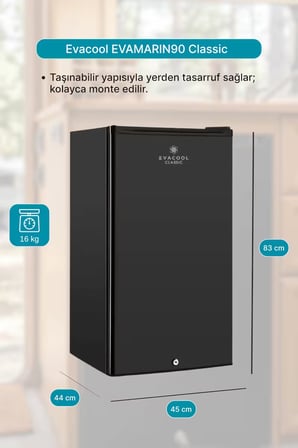 Evacool EVAMARIN90 Classic 12/24v 90 Litre Dağ Evi Tekne Karavan Buzdolabı