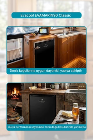 Evacool EVAMARIN90 Classic 12/24v 90 Litre Dağ Evi Tekne Karavan Buzdolabı