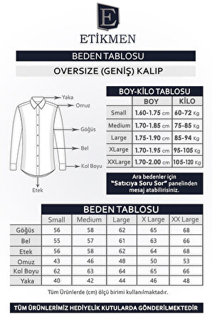 Bej Beyaz Çizgili Oversize Erkek Gömlek