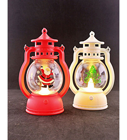 2 Adet Yılbaşı Noel Temalı Led Mumlu Pilli Dekoratif Yeni Yıl Hediyesi Yılbaşı Kandili Led Işık Süs