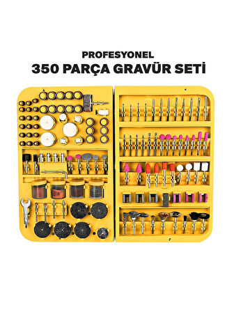 Rowermax 350 Parça  Çift Makinalı Gravür Oyma Dremel Taşlama Zımpara 130 W