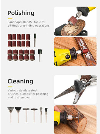 Rowermax 350 Parça  Çift Makinalı Gravür Oyma Dremel Taşlama Zımpara 130 W