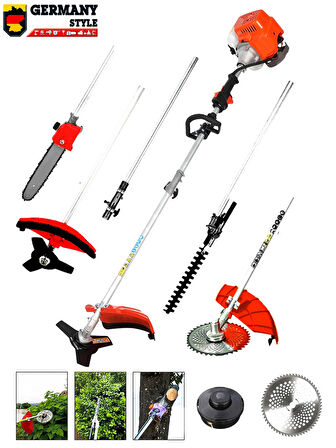 Germany Style Maxstar Seri 4 in 1 Benzinli Tırpan Çit Budama Budama Testeresi  Ot Çalı Dal Biçme