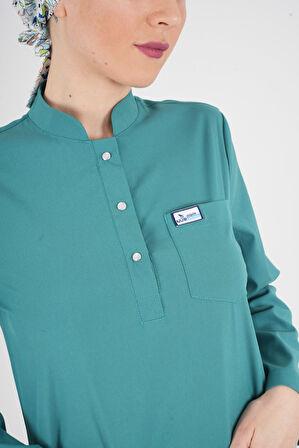 Ameliyat Yeşili Renk Sakura Model Tesettür Doktor Hemşire Scrubs Üniforma Takımı