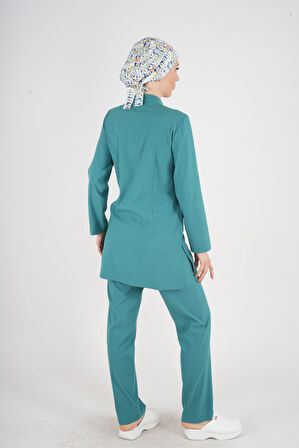 Ameliyat Yeşili Renk Sakura Model Tesettür Doktor Hemşire Scrubs Üniforma Takımı