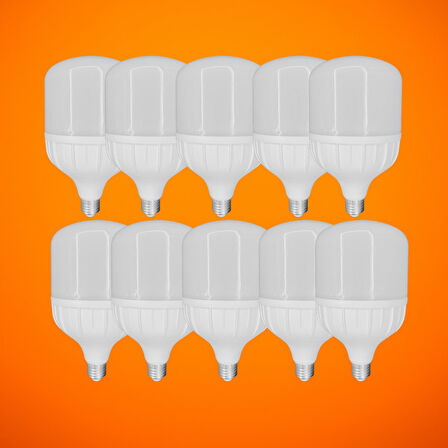 Chn 10'lu Paket 30w Büyük Boy 6500K Beyaz Işık E27 Led Tasarruflu Ampül
