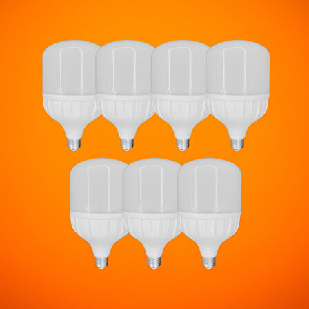 Chn 7'li Paket 40w Büyük Boy 6500K Beyaz Işık E27 Led Tasarruflu Ampül